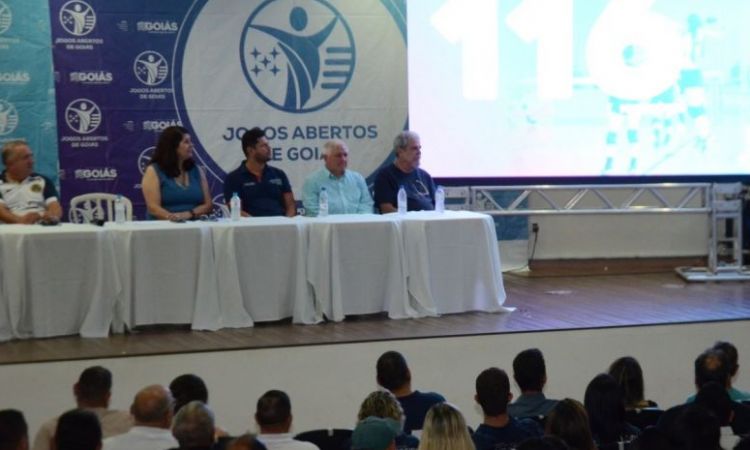 Cerimônia de premiação dos campeões dos Jogos Abertos de Goiás 2023