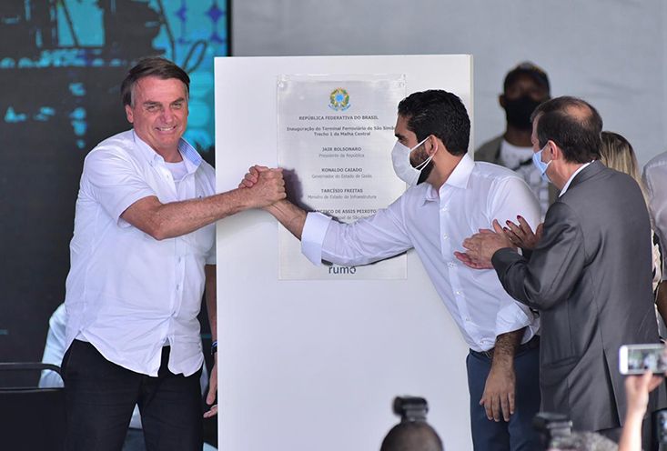 Mais um trecho da ferrovia, em São Simão, é inaugurado. Ferrovia estará em plena operação ainda este ano