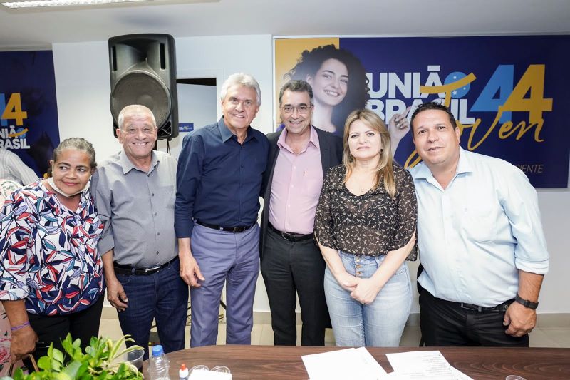 Governador Ronaldo Caiado e lideranças do PDT que hipotecaram apoio à sua reeleição ao Governo do Estado