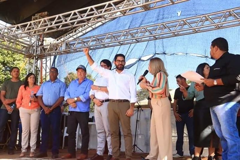 Lincoln Tejota durante evento em Ceres para lançamento da sua candidatura a deputado estadual este ano