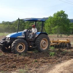 MÃ¡quina trabalhando em pequena propriedade sem limites de horas