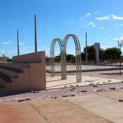 Parque sendo construÃ­do na cidade de DamianÃ³polis: investimento que assegura mais qualidade de vida