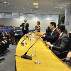 Marcos AbrÃ£o durante reuniÃ£o de trabalho no MinistÃ©rio das Cidades, em BrasÃ­lia