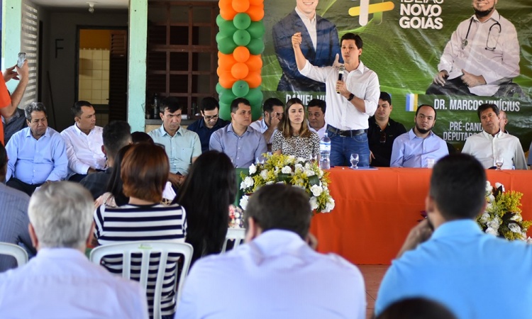 Daniel Vilela durante reuniÃ£o em GoianÃ©sia para lanÃ§amento da prÃ©-candidatura de Dr. Marcos VinÃ­cius