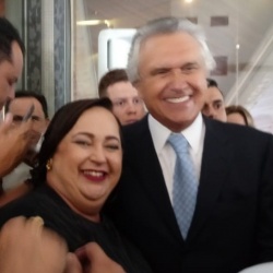 Prefeita CÃ¡ssia Dourado com o governador eleito Ronaldo Caiado