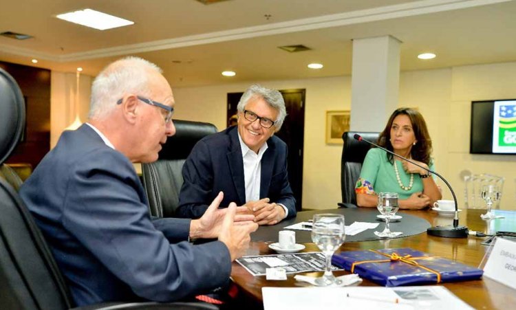 Embaixador da Alemanha Georg Witschel, governador Ronaldo Caiado e a primeira-dama Gracinha Caiado