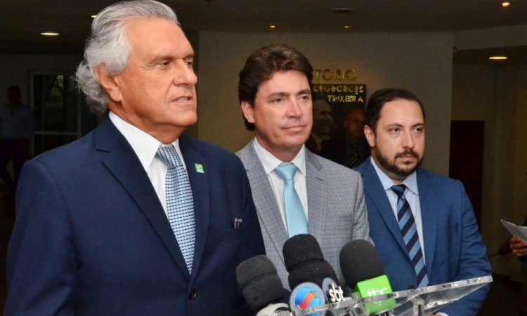 Governador Ronaldo Caiado, Wilder Morais e deputado ZÃ© CarapÃ´