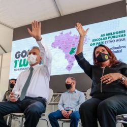 Vice Lincoln Tejota e o governador Caiado: mais recursos Ã  educaÃ§Ã£o